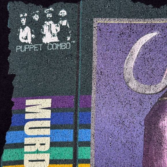 Murder House Puppet Combo VHS Horror Movies Slasher Bunny Halloween T Shirt M - Picture 7 of 7